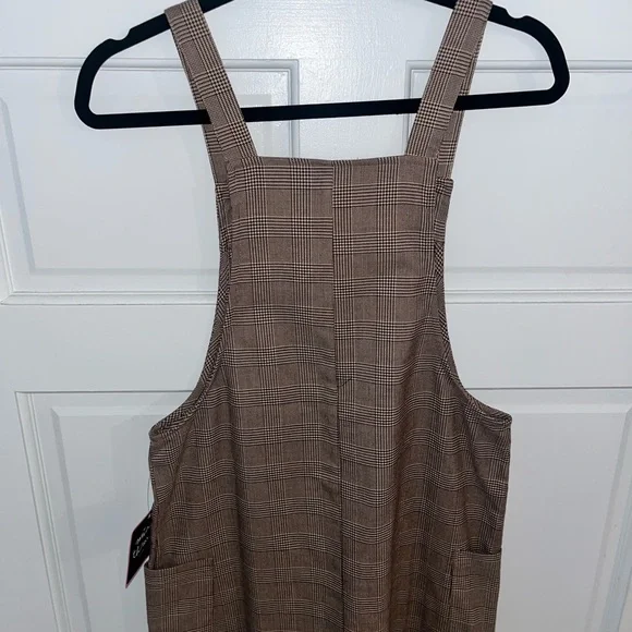 Plaid Brown Mini Dress - Picture 6 of 8